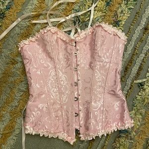 Light pink lace corset